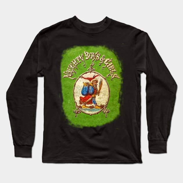 naughty boys and girls - vintage art Long Sleeve T-Shirt by stevepaint